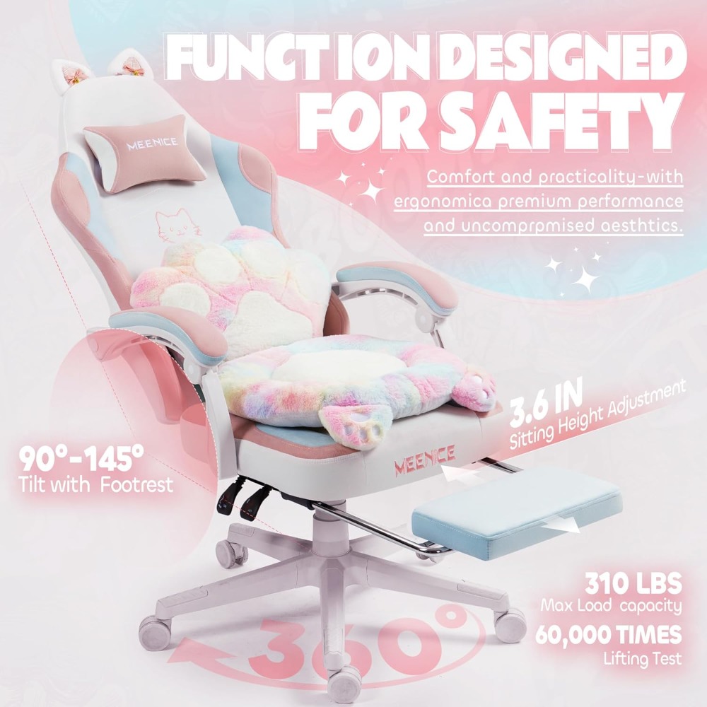 Gaming Chair Cute with Cat Ear - đánh giá và giá Pc Gaming Chair