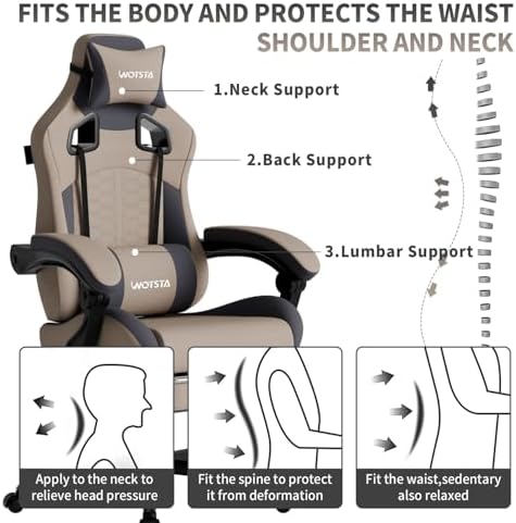 Gaming Chair with Massage,Ergo - đánh giá và giá Pc Gaming Chair