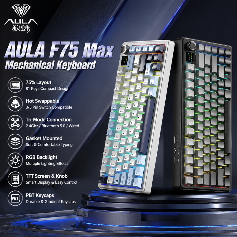 AULA F75 Max Mechanical Keyboa - đánh giá và giá Pc Gaming Keyboard