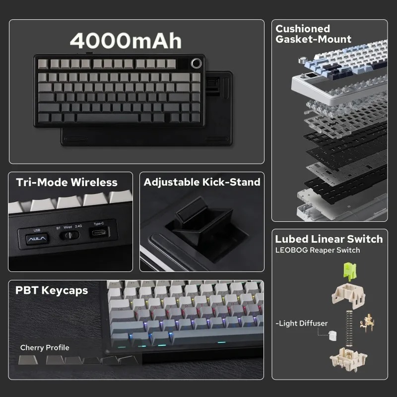 AULA F75 Max Mechanical Keyboa - đánh giá và giá Pc Gaming Keyboard