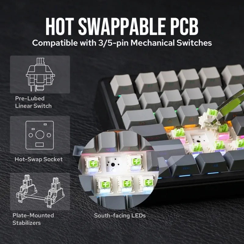 AULA F75 Max Mechanical Keyboa - đánh giá và giá Pc Gaming Keyboard