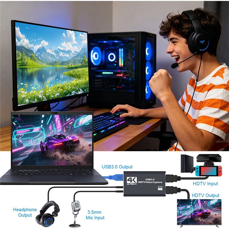 AT82-Game For PC Recording 4K  - đánh giá và giá Capture Card Hdmi