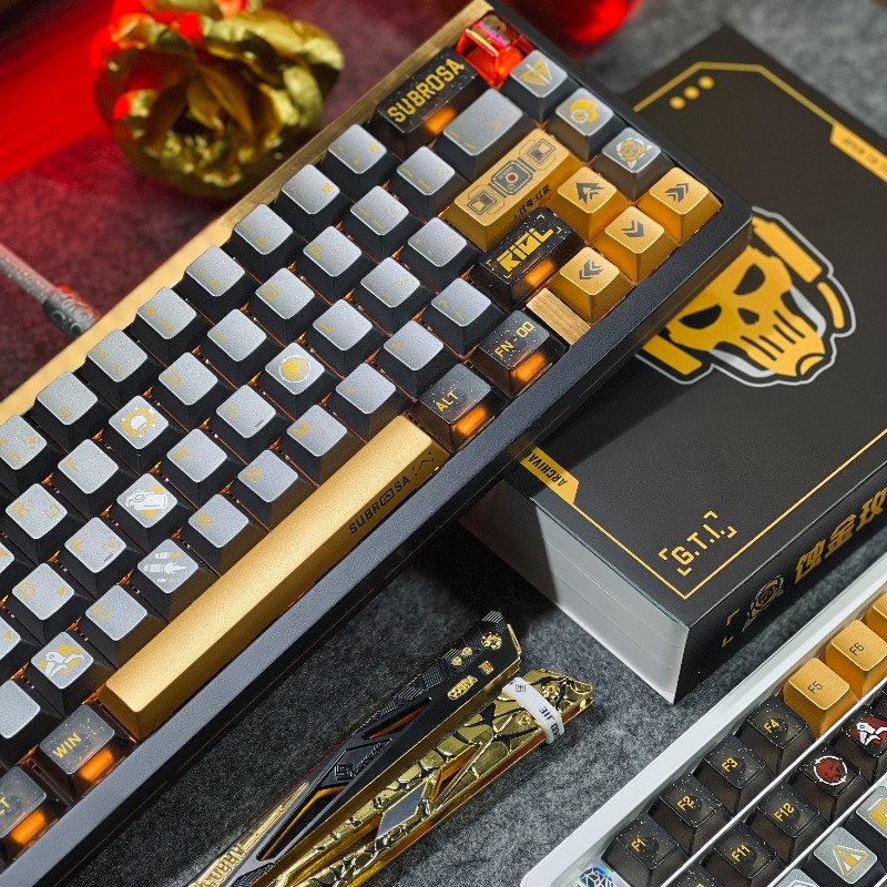 Golden Rose Theme Keycaps Set  - đánh giá và giá Pc Gaming Set