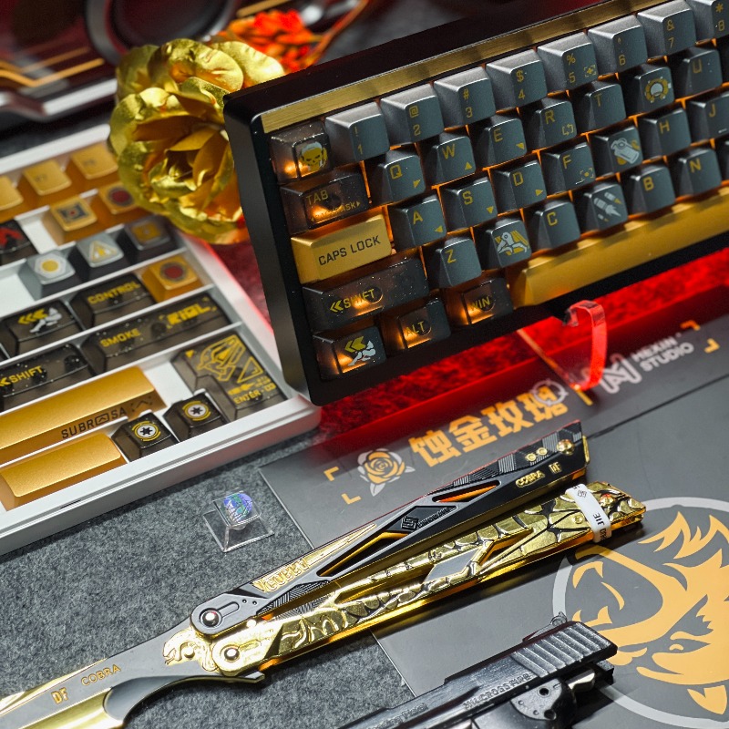 Golden Rose Theme Keycaps Set  - đánh giá và giá Pc Gaming Set
