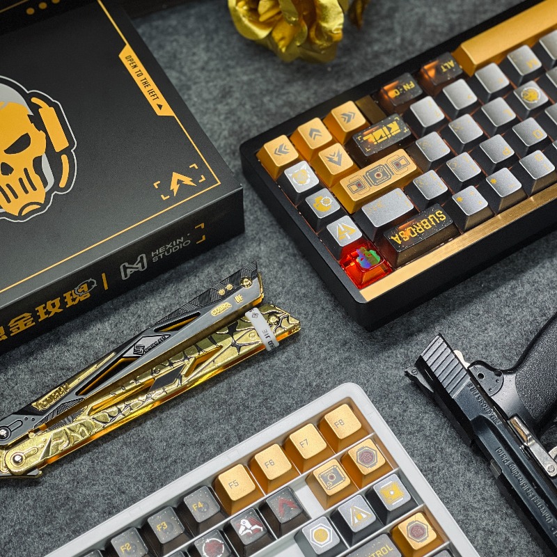 Golden Rose Theme Keycaps Set  - đánh giá và giá Pc Gaming Set
