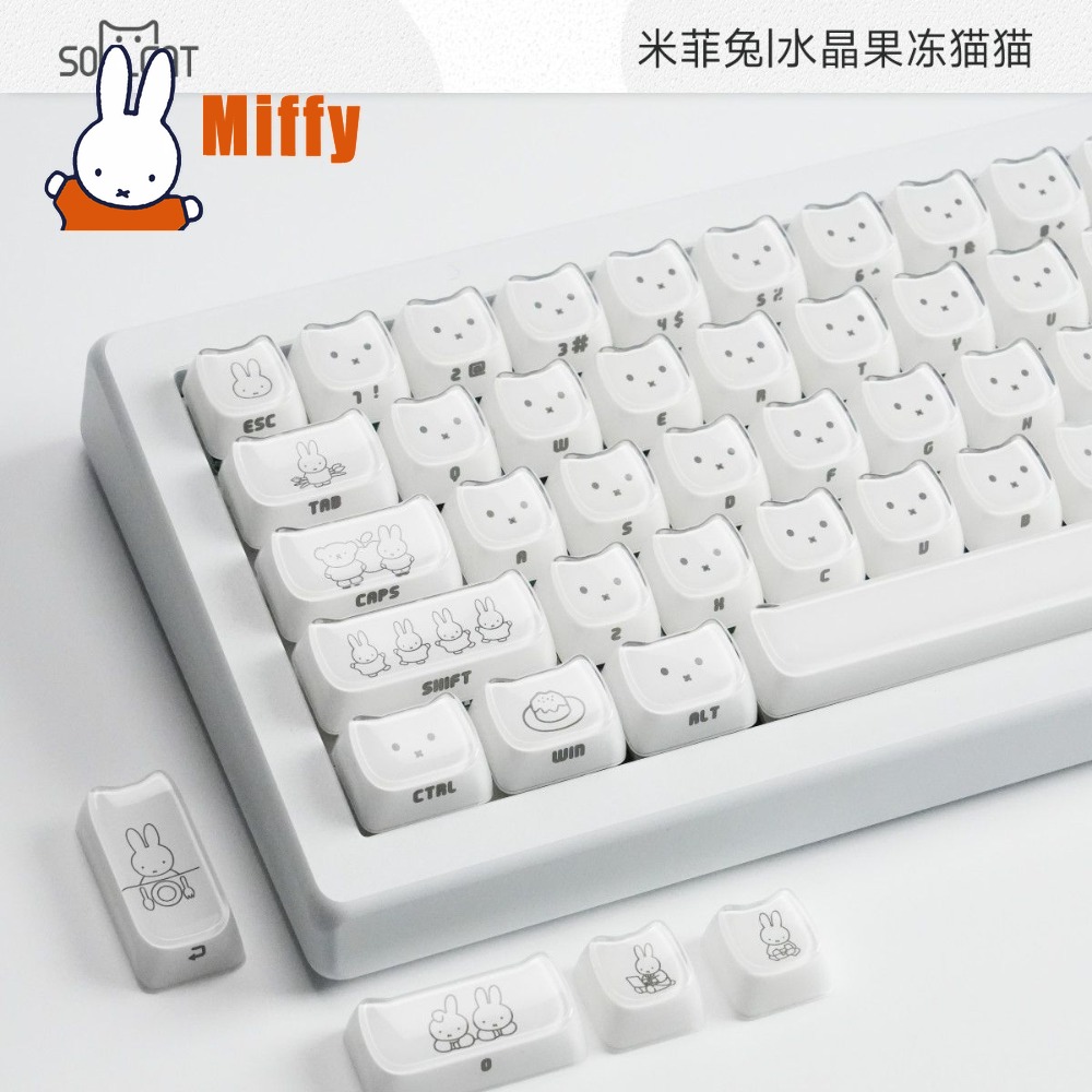 Kawaii Miffy Keycaps Cute Rabb - đánh giá và giá Pc Gaming Keyboard