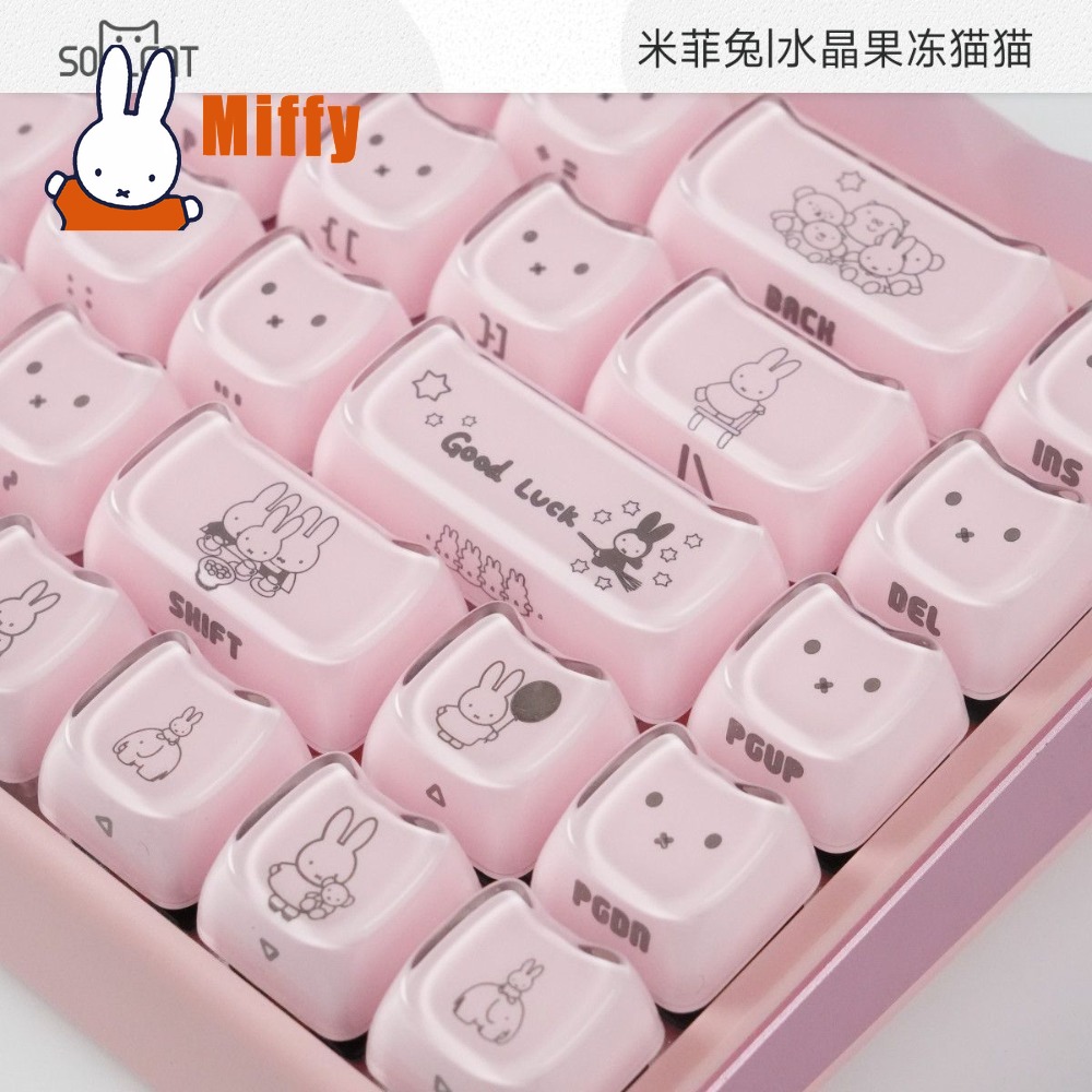 Kawaii Miffy Keycaps Cute Rabb - đánh giá và giá Pc Gaming Keyboard