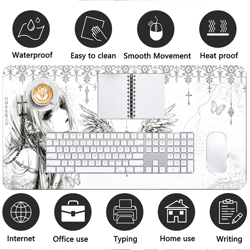 Leather Mousepad Black White A - đánh giá và giá Pc Gaming Keyboard